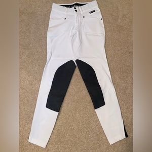 XS White Kerrits Crossover II Suede Knee Patch Breeches